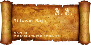 Milovan Maja névjegykártya